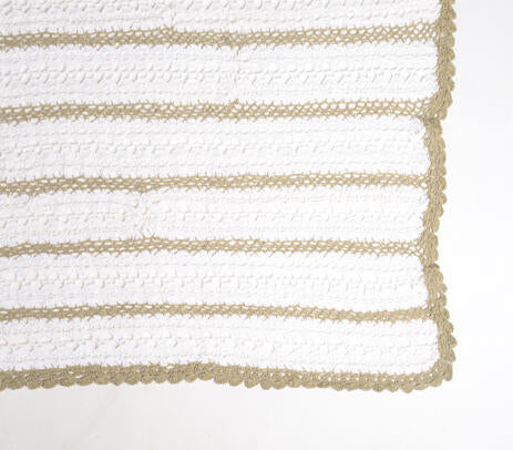 Best Seller: Crochet Striped Cotton Throw Blanket
