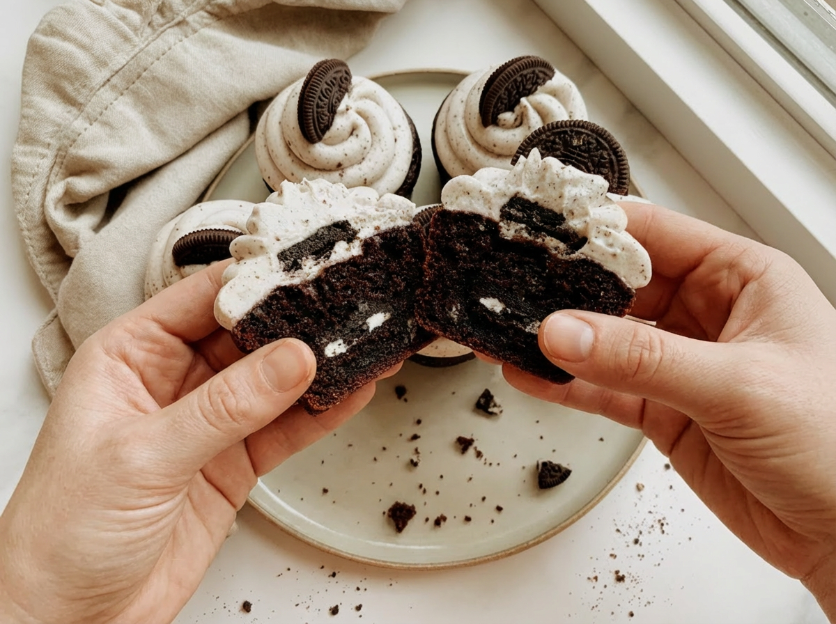 Handmade Cookies & Cream Oreo Cupcakes