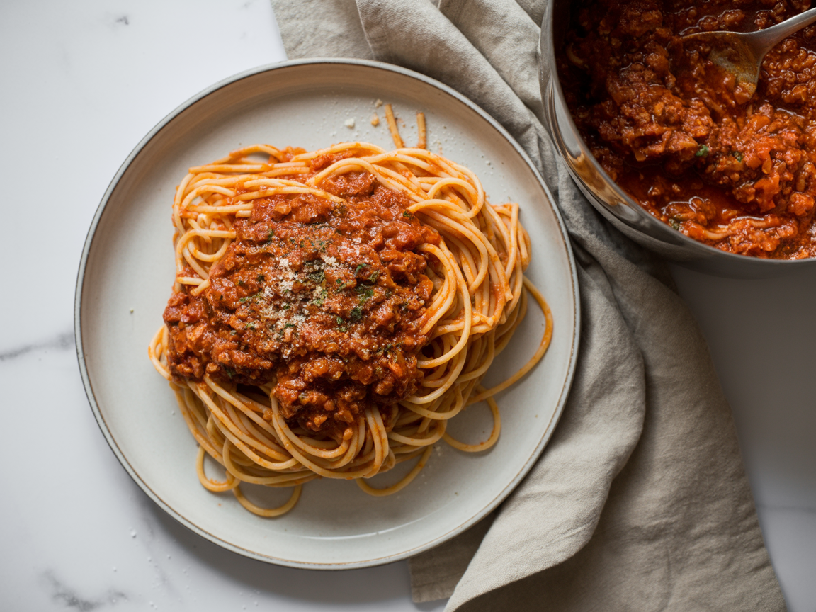 Spaghetti Bolognese — Handmade Beef Mince Classic