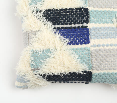 Tufted Shaggy Cotton & Wool Cushion Cover – Hand-Tufted, 20x20