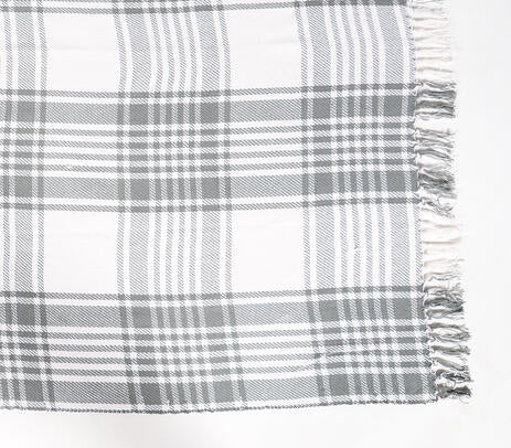 Yarn-Dyed Handloom Cotton Throw Blanket – Soft & Durable