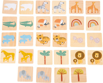 Safari Wooden Memory Game – Animal Matching Set - The Handmade Supermarket