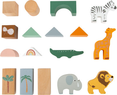 Wooden Building Blocks "Tropical Jungle"