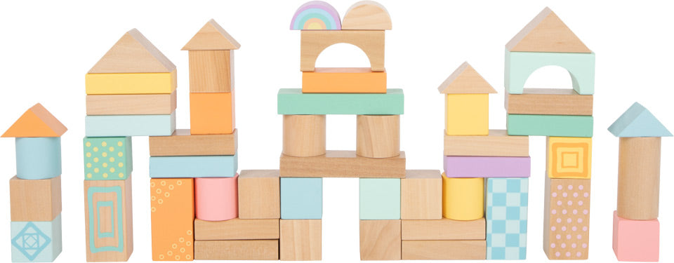 Pastel Rainbow Wooden Building Blocks