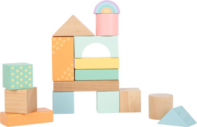 Pastel Rainbow Wooden Building Blocks