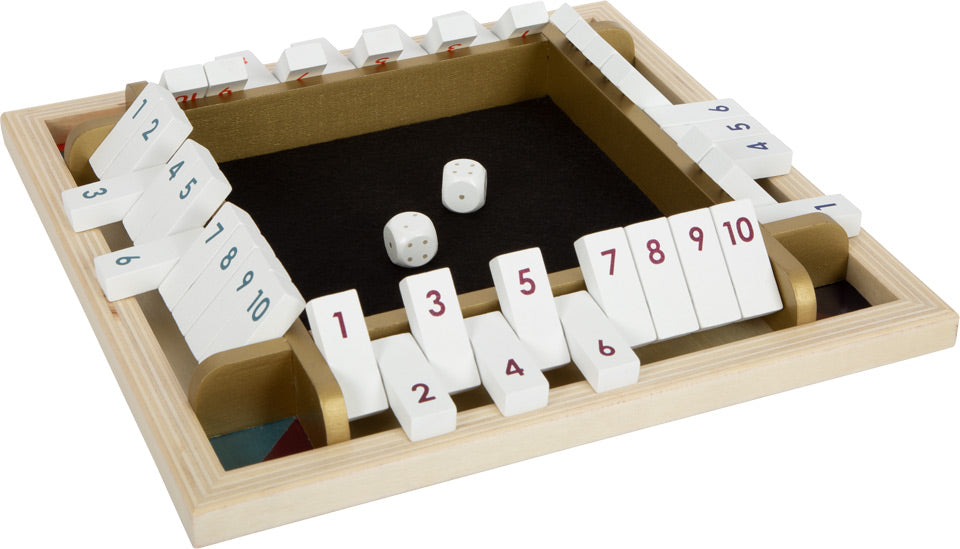 Gold Edition Wooden Shut the Box – Large Family Dice Game