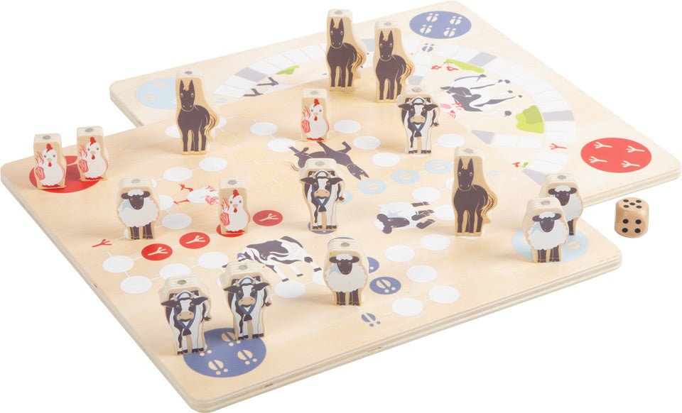 4 Friends Wooden Games Collection – 4-in-1 Farm Animal Board Games - The Handmade Supermarket