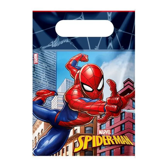 Spiderman Crime Fighter Plastic Loot Bags (6pk)