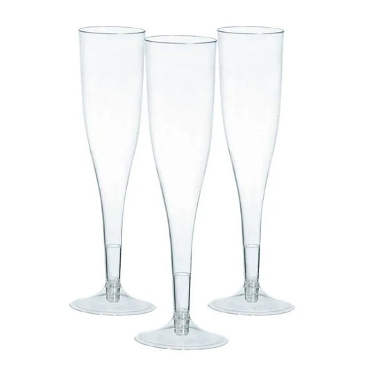 Clear Plastic Champagne Flutes - 162ml (20pk)