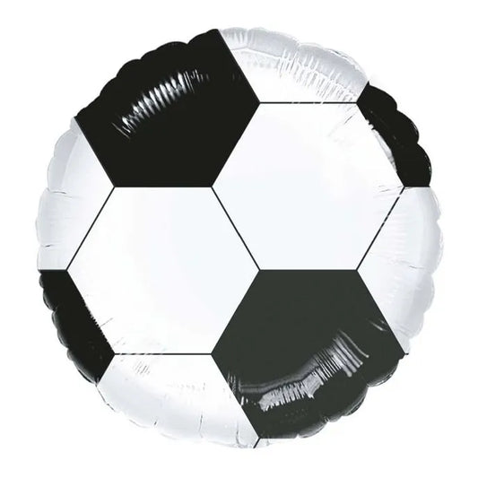 Black & White Football Foil Balloon - 17"