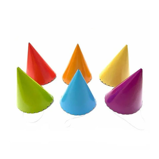 Colourful Assorted Paper Party Hats (6pk)