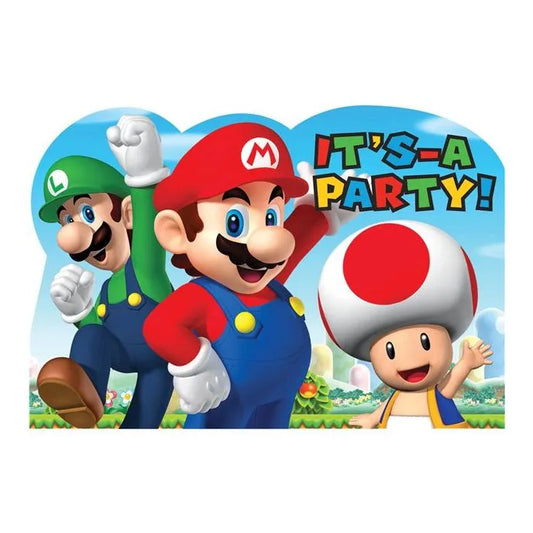 Super Mario Party Invitations (8pk)