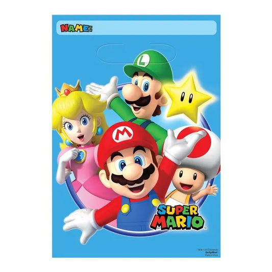 Super Mario Plastic Party Bags (8pk)