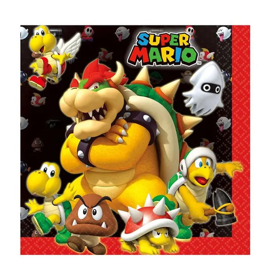 Super Mario Paper Napkins - 33cm (16pk)