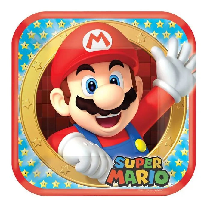 Super Mario Paper Plates - 23cm (8pk)