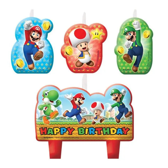 Super Mario Birthday Candles (4pk)