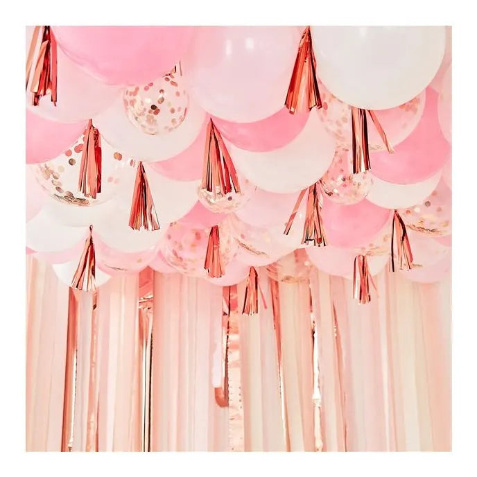 Mix It Up Pink Blush Balloon Ceiling Decorating Kit - 160 Balloons