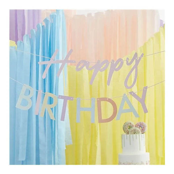 Pastel 'Happy Birthday' Paper Banner - 1.5m