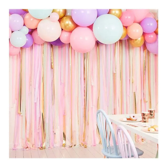 Mix It Up Pastel Streamer & Balloon Garland Backdrop Kit - 75 Balloons