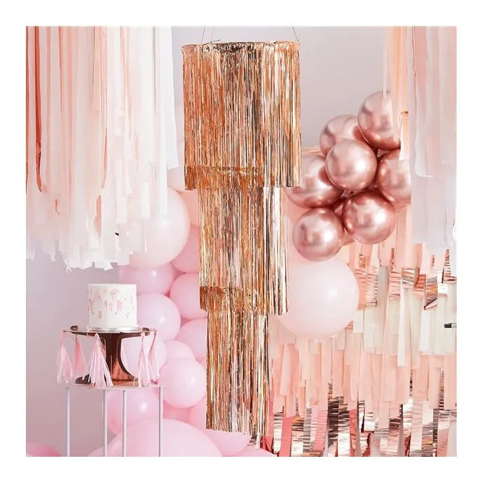 Mix It Up Rose Gold Foil Fringe Chandelier Decoration - 1.3m x 40cm Bookmark