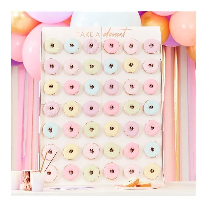 White & Rose Gold Donut Wall - 64cm x 84cm