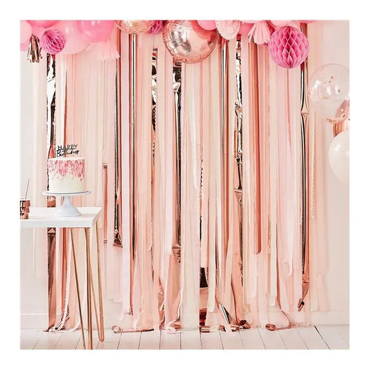 Pink & Rose Gold Streamer Backdrop Kit