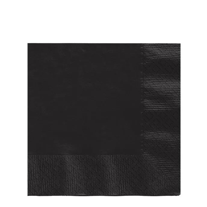 Black Paper Napkins 3ply - 33cm (20pk)