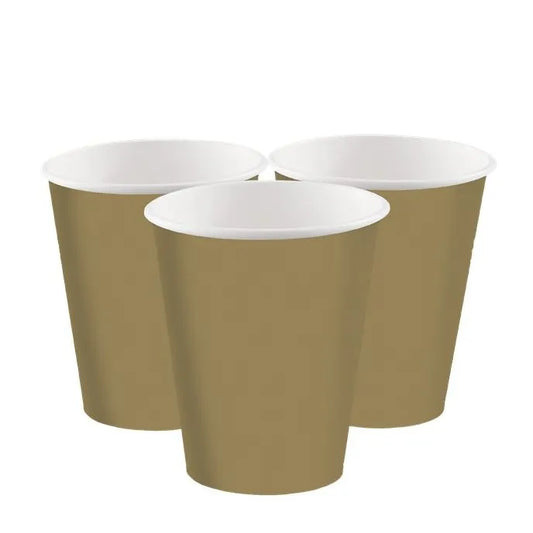 Gold Paper Cups - 237ml (8pk)