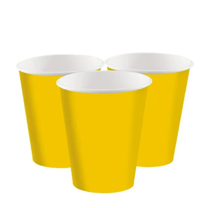 Yellow Paper Cups - 237ml (8pk)