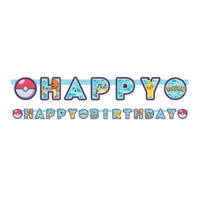 Pokémon 'Happy Birthday' Paper Letter Banner - 2.1m