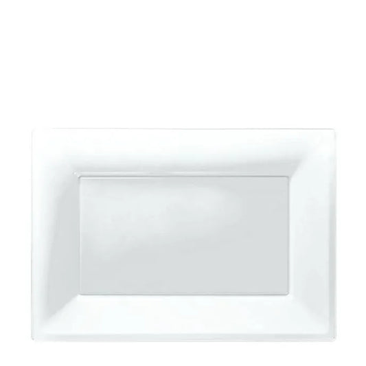 Clear Plastic Serving Platters - 23cm x 32cm (3pk)