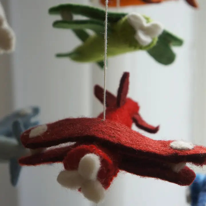 Handmade Airplane Baby Mobile – Mixed Colours Nursery Decor