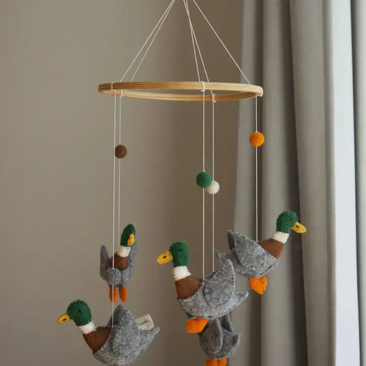Handmade Ducks Baby Mobile – Wool Nursery Decor
