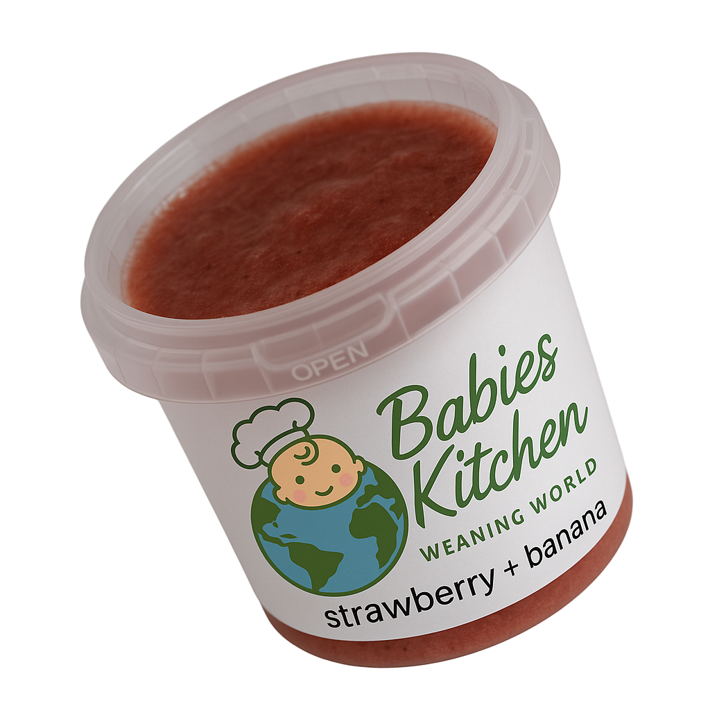 Fresh Strawberry & Banana Baby Purée – 120g (Chilled, Stage 1)