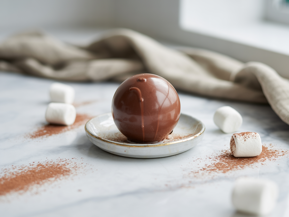 Handmade Milk Chocolate Hot Chocolate Bomb With Marshmellows - The Handmade Supermarket