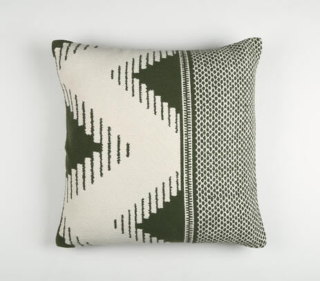 Geometric Patterned Cotton Cushion Cover – Handmade, 20x20