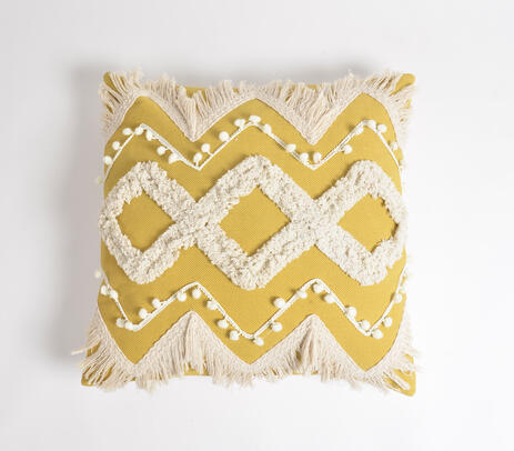 Dramatic Embroidered Tuscan Cushion Cover – 100% Cotton, 18x18”