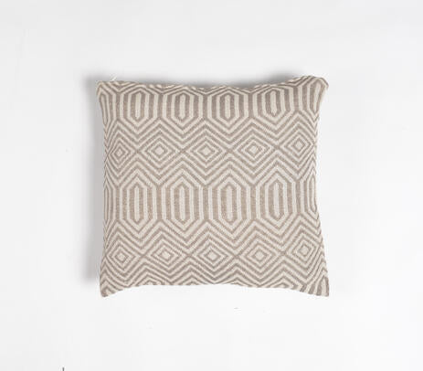 TRENDING — Geometric Grey Woven Cushion Cover (12x12”)