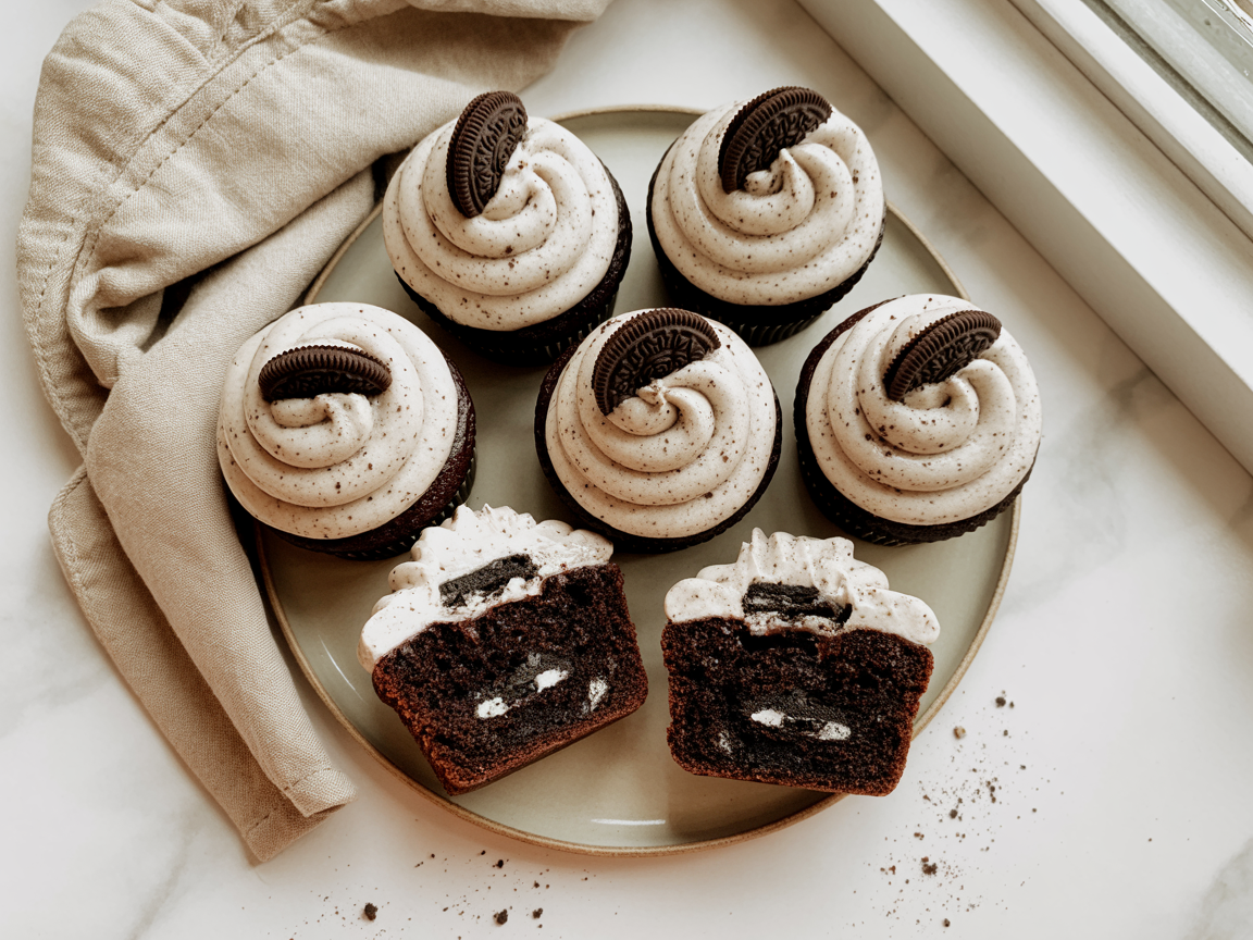 Handmade Cookies & Cream Oreo Cupcakes - The Handmade Supermarket