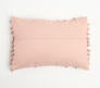 Tasseled Pink Cotton Cushion Cover – Handmade, 20x14”