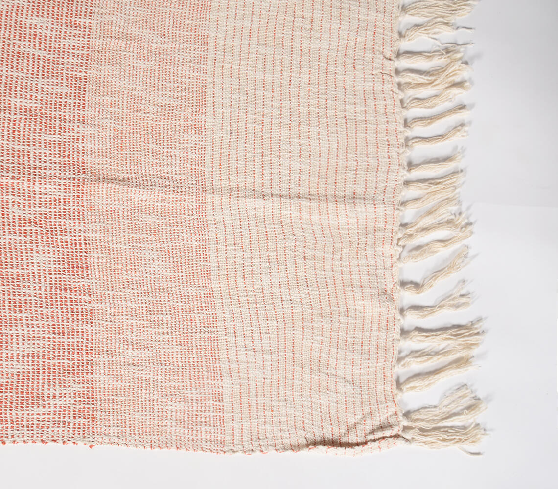 Handwoven Cotton Throw – 61" x 49"