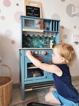 Blue Wooden Play Kitchen Tasty - Heirloom Hall