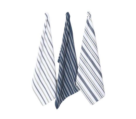 Navy striped kitchen towels (set of 3)