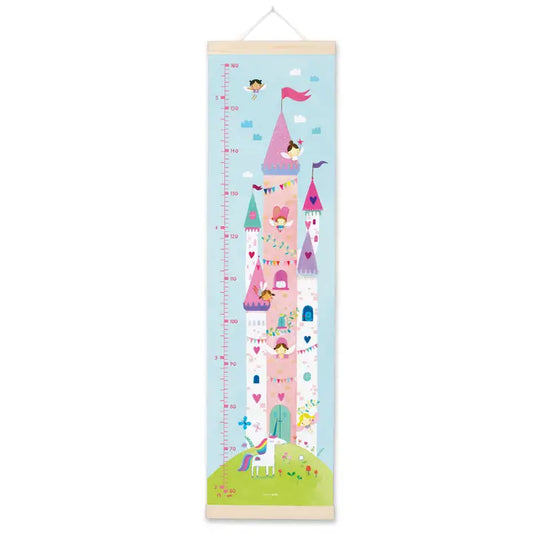 Fairy Height Growth Chart – Canvas Wall Ruler with Wooden Hangers