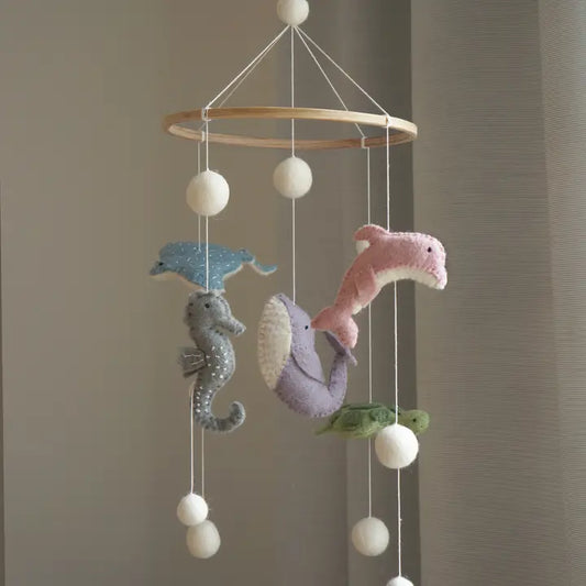 Pink Handmade Sea World Baby Mobile – Wool Ocean Animals Nursery Decor (Copy)