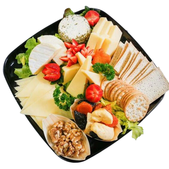 Cheese Platter With Fruit And Crackers (Vegetarian)