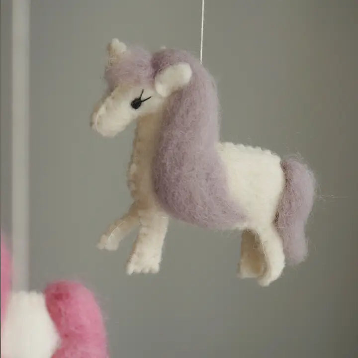 Handmade Unicorn Baby Mobile – Magical Wool Nursery Decor