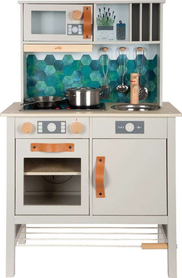 Grey Wooden Play Kitchen Tasty - Heirloom Hall