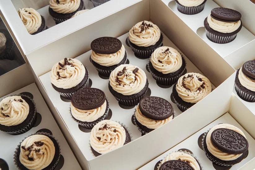 Artisan Oreo Cupcakes, Artisan S'Mores Cupcakes Platter Box Occasion Gift Set