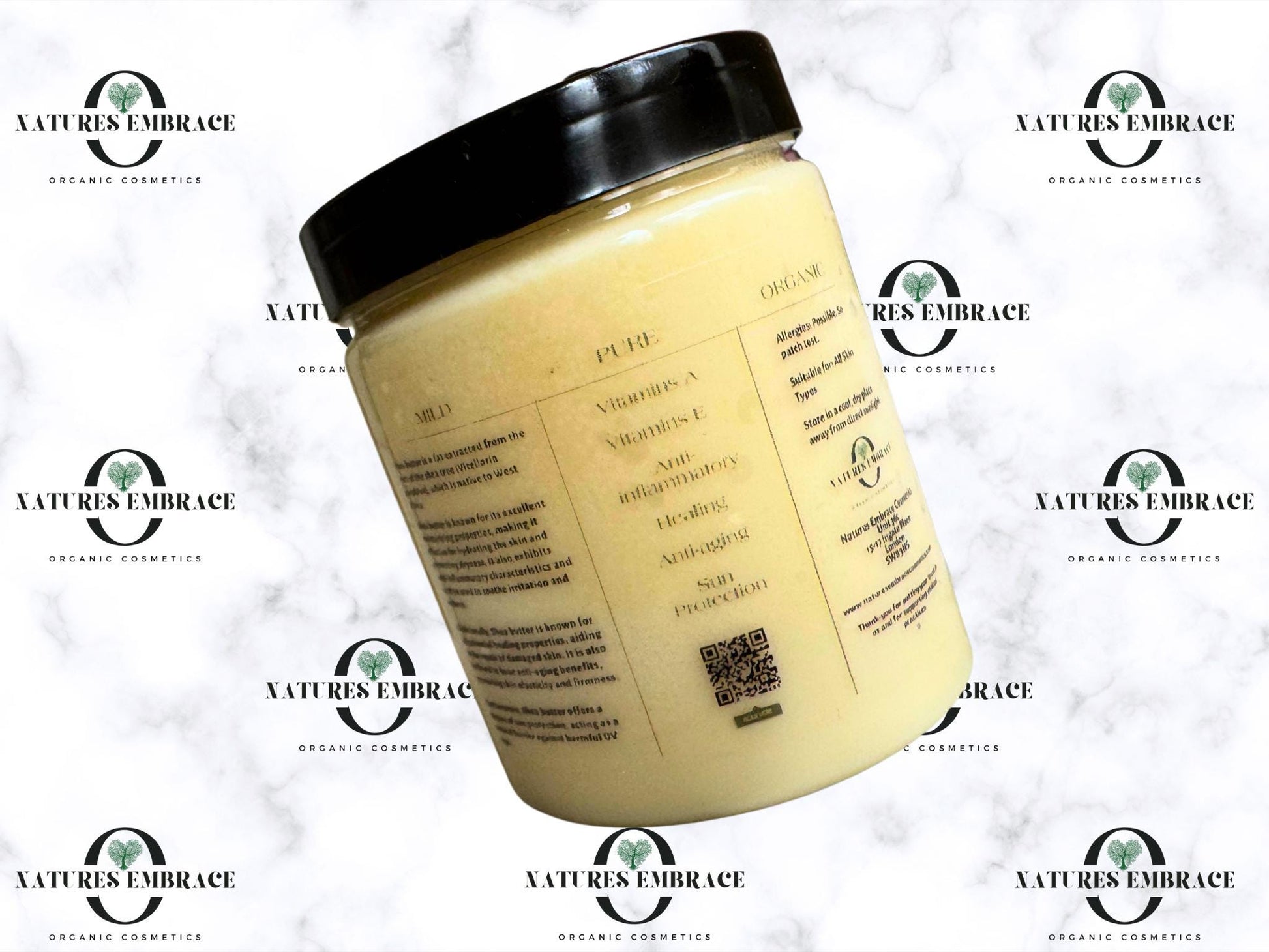 Natures Embrace Organic Handmade 100% Fresh Natural Unrefined Shea Butter Solid Moisturizing Skincare Haircare Fragrance Free